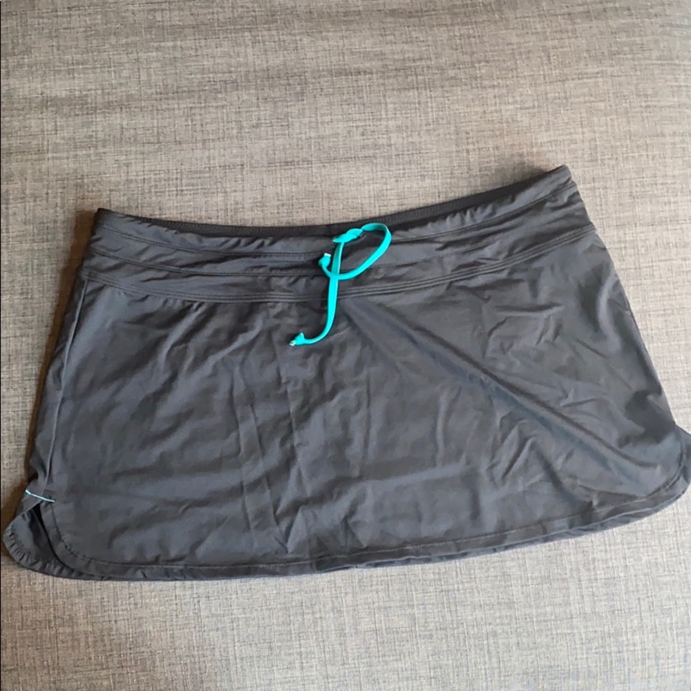 Athleta Skirt Charcoal Gray Turquoise XL Skirt